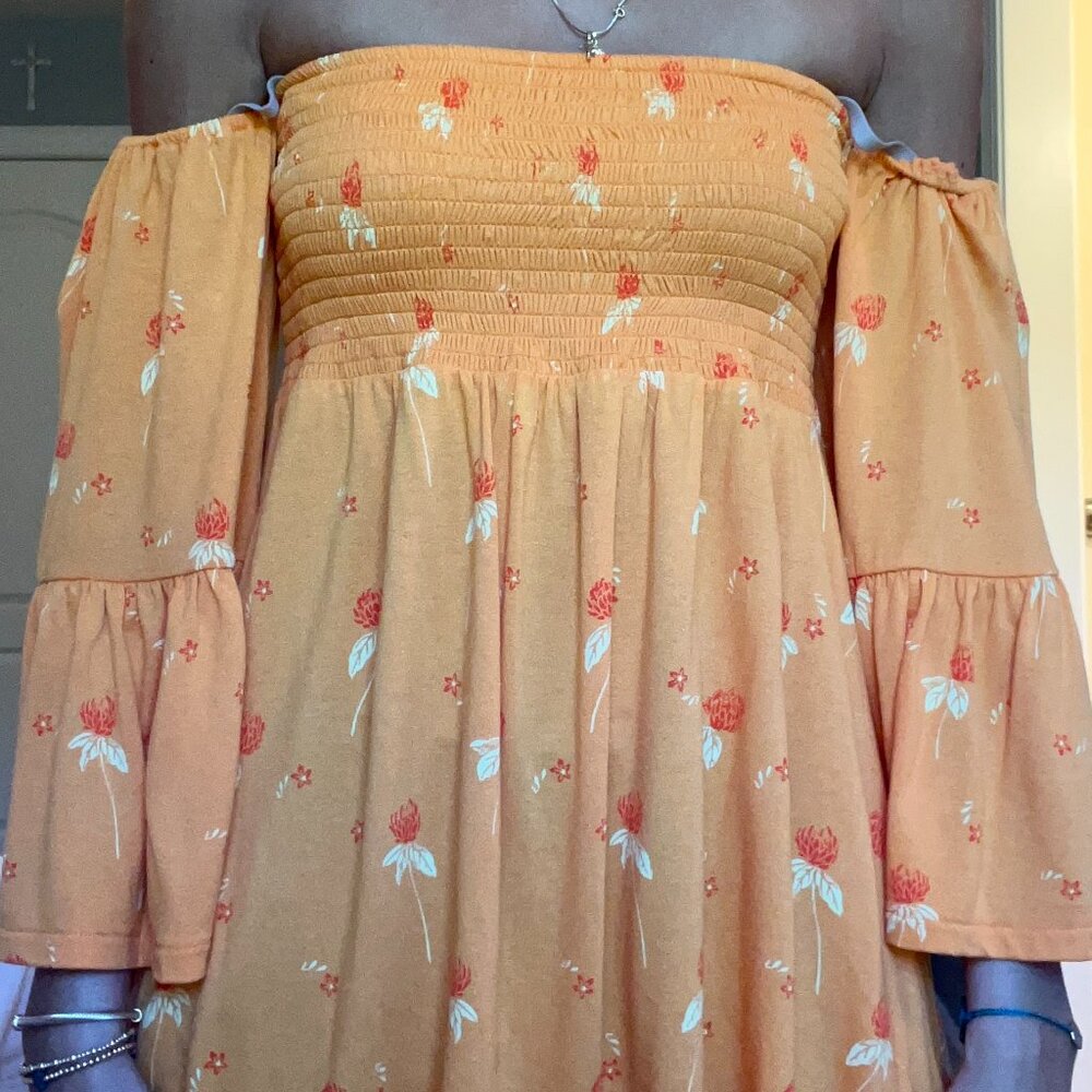 Orange Free People Off the Shoulder Top